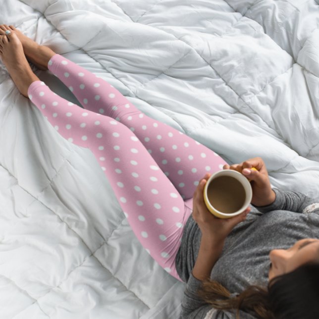 Rosa Polka dots Leggings (Skapare uppladdad)