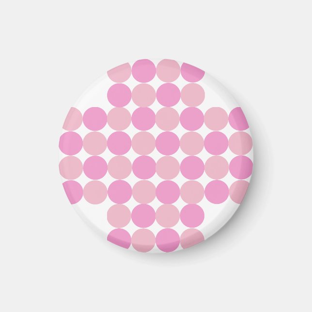 Rosa Polka dots Magnet (Framsidan)