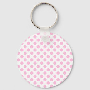 Rosa polka dots med anpassadebakgrund nyckelring