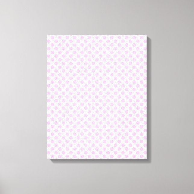 Rosa Polka dots med Anpassadets bakgrund Canvastryck (Framsida)
