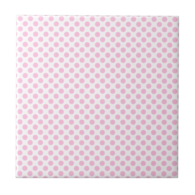 Rosa Polka dots med Anpassadets bakgrund Kakelplatta (Framsidan)