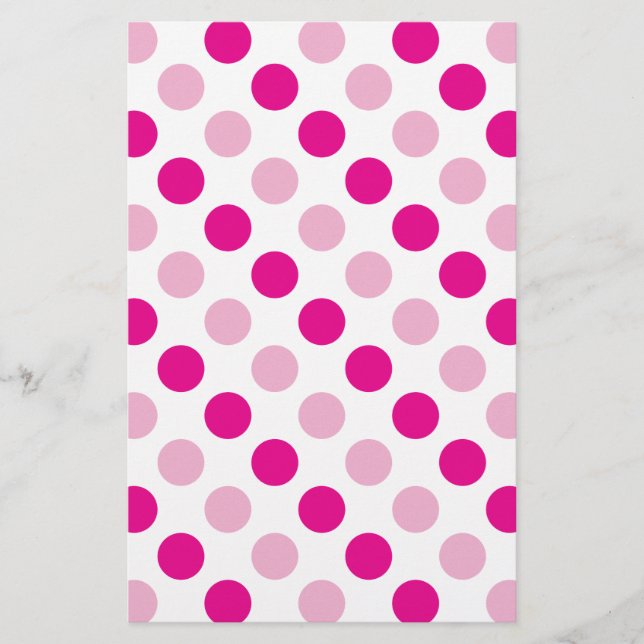 Rosa polka dots mönster brevpapper (Framsida)