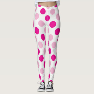 Rosa polka dots mönster leggings