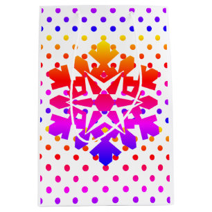 Rosa polka dots , orange , lila, blå snöflinga