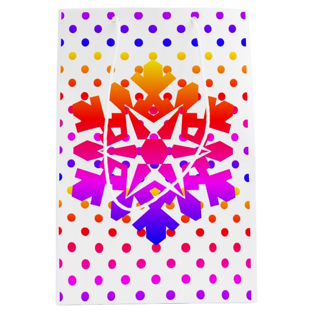 Rosa polka dots , orange , lila, blå snöflinga (Framsidan)