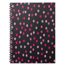 Rosa Polka dots på Black
