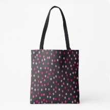 Rosa Polka dots på Black