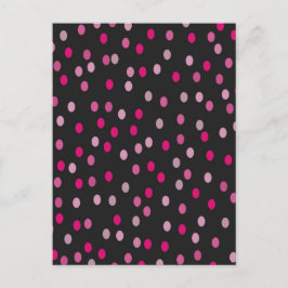 Rosa Polka dots på Black Vykort