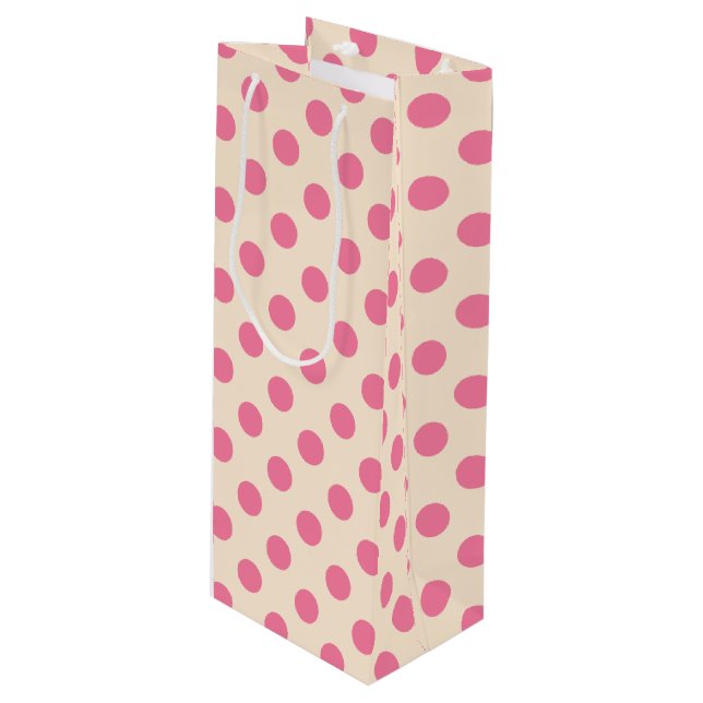 Rosa polka dots på grädde (Framsidan Vinklad)