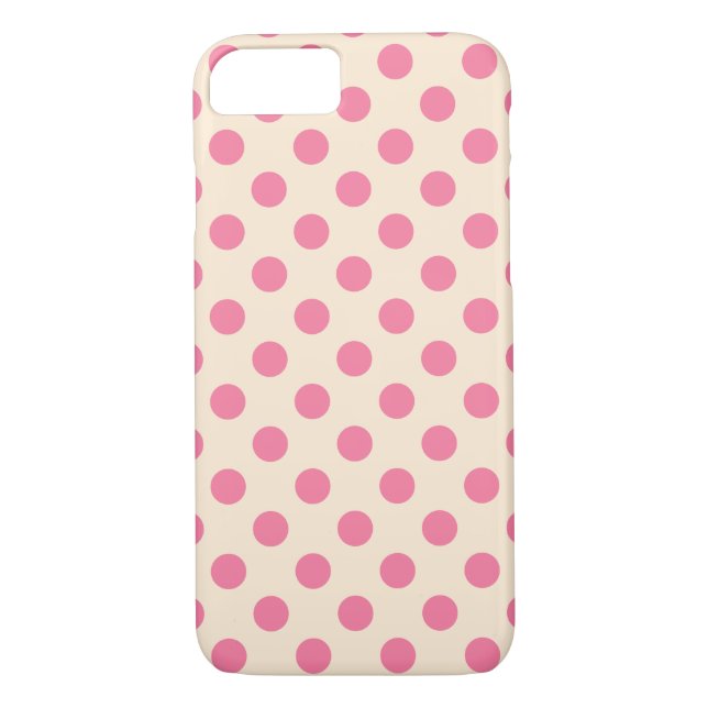 Rosa polka dots på grädde Case-Mate iPhone skal (Baksida)