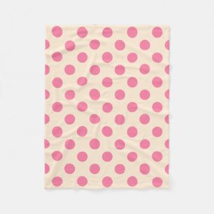 Rosa polka dots på grädde fleecefilt