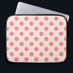 Rosa polka dots på grädde laptop sleeve<br><div class="desc">Rosa polka dots på grädde</div>