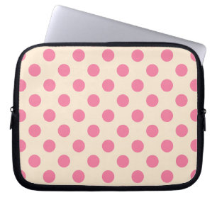 Rosa polka dots på grädde laptop sleeve