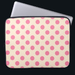 Rosa polka dots på grädde laptop sleeve<br><div class="desc">Rosa polka dots på grädde</div>