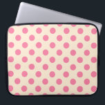 Rosa polka dots på grädde laptop sleeve<br><div class="desc">Rosa polka dots på grädde</div>