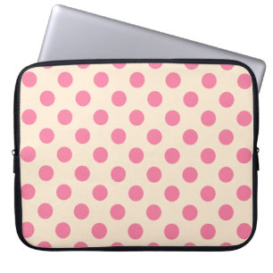 Rosa polka dots på grädde laptop sleeve