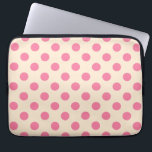 Rosa polka dots på grädde laptop sleeve<br><div class="desc">Rosa polka dots på grädde</div>