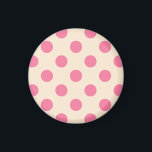 Rosa polka dots på grädde magnet<br><div class="desc">Rosa polka dots på grädde</div>
