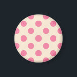Rosa polka dots på grädde magnet<br><div class="desc">Rosa polka dots på grädde</div>