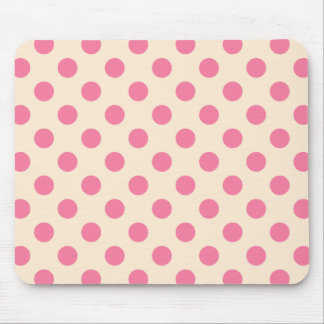 Rosa polka dots på grädde musmatta