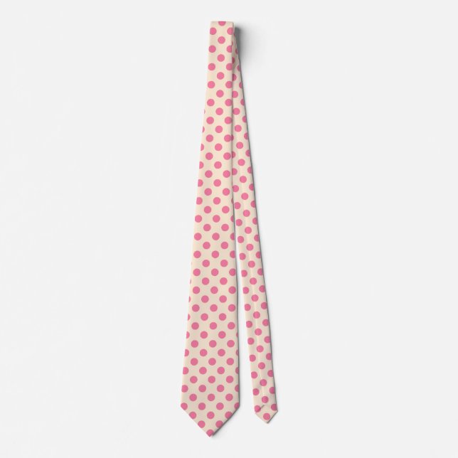Rosa polka dots på grädde slips (Framsida)
