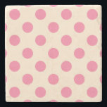 Rosa polka dots på grädde stenunderlägg<br><div class="desc">Rosa polka dots på grädde</div>