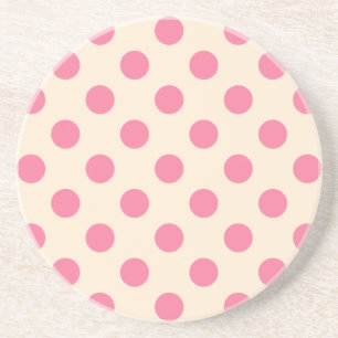 Rosa polka dots på grädde underlägg