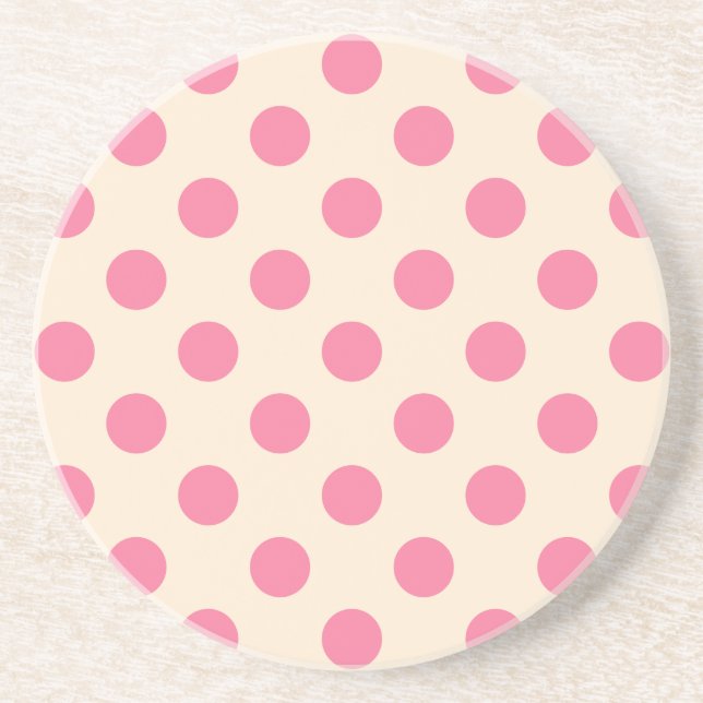 Rosa polka dots på grädde underlägg (Framsidan)