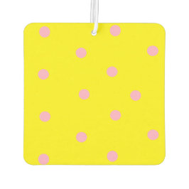 Rosa polka dots på gult