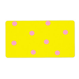 Rosa polka dots på gult fraktsedel