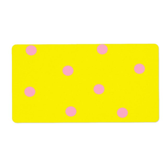 Rosa polka dots på gult fraktsedel (Framsidan)