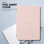 Rosa Polka dots Personlig iPad Mini Cove iPad Mini Skydd<br><div class="desc">Detta skydd är i  rosa med liten vit polka dots. Gör den till din egen och anpassa den med ditt namn som står i en bras/guld-ton färg.</div>