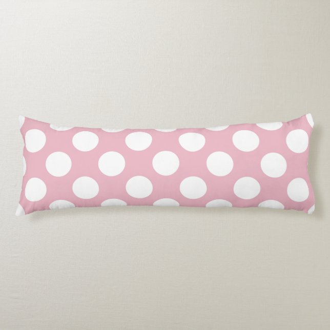 Rosa Polka dots, Polka Dot Mönster, Dit, Dit Kroppskudde (Framsidan)