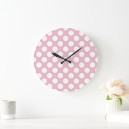 Rosa Polka dots, Polka Dot Mönster, Dit, Dit Stor Klocka