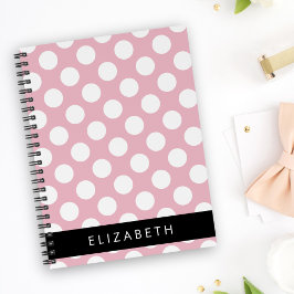 Rosa Polka dots, Polka Dot Mönster, ditt namn Anteckningsbok
