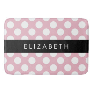 Rosa Polka dots, Polka Dot Mönster, ditt namn Badrumsmatta