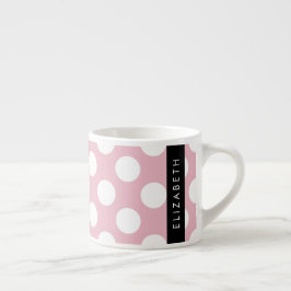 Rosa Polka dots, Polka Dot Mönster, ditt namn Espressomugg