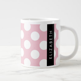 Rosa Polka dots, Polka Dot Mönster, ditt namn Jumbo Mugg