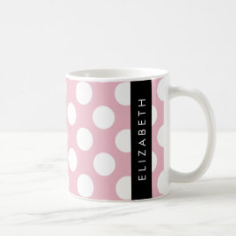 Rosa Polka dots, Polka Dot Mönster, ditt namn Kaffemugg