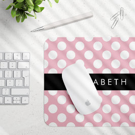 Rosa Polka dots, Polka Dot Mönster, ditt namn Musmatta