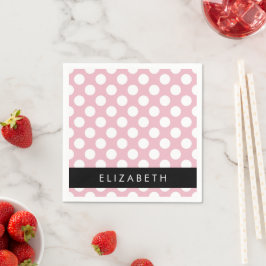 Rosa Polka dots, Polka Dot Mönster, ditt namn Pappersservett
