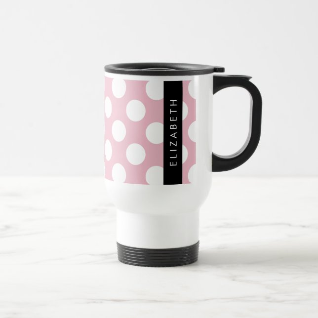 Rosa Polka dots, Polka Dot Mönster, ditt namn Resemugg (Höger)