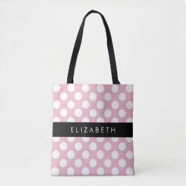 Rosa Polka dots, Polka Dot Mönster, ditt namn Tygkasse