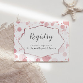 Rosa Polka dots ’Registry’ Flicka Shower Tilläggskort