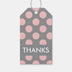 Rosa Polka dots Tack Presentetikett