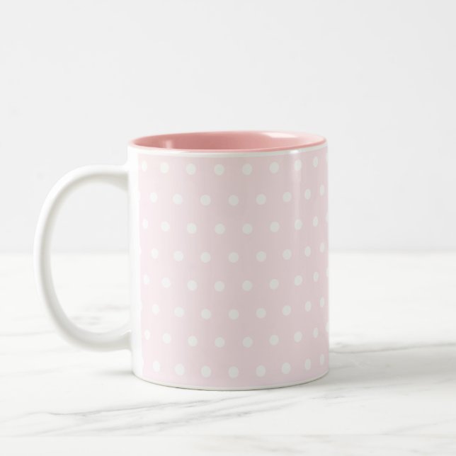 Rosa Polka dots Två-Tonad Mugg (Vänster)