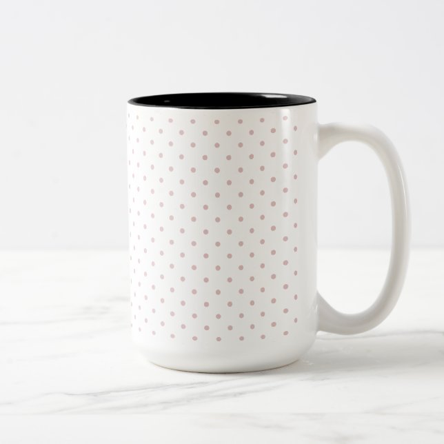 Rosa Polka dots Två-Tonad Mugg (Höger)
