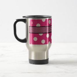 Rosa polka dots V02 för bäst LÄRAREMonogram Resemugg
