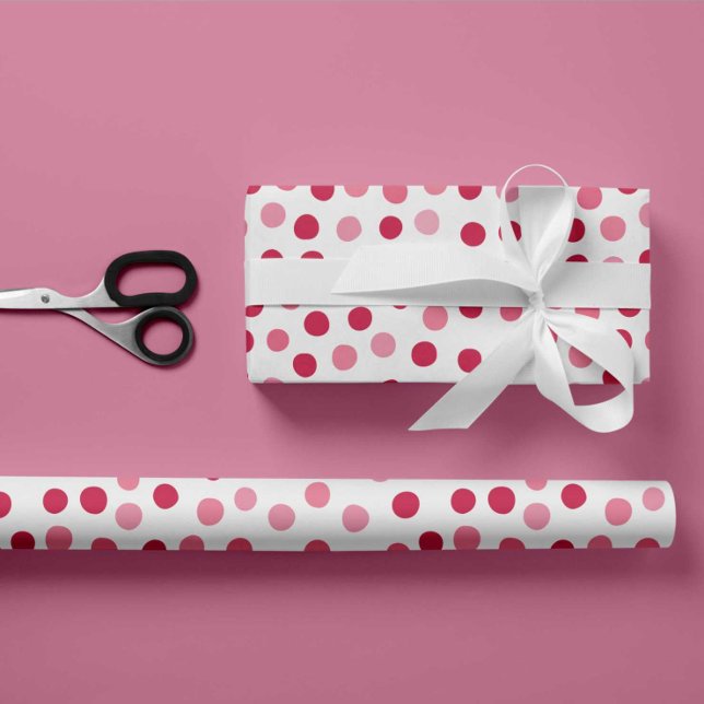 Rosa Polka dots Wrapping Papper Presentpapper (Skapare uppladdad)