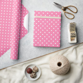 Rosa Polka dots Wrapping Papper Presentpapper